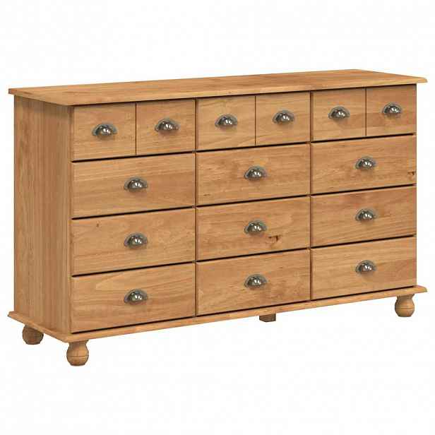 vidaXL Komoda ASKIM Hnědá 79 x 40 x 133,5 cm Masivní borové dřevo