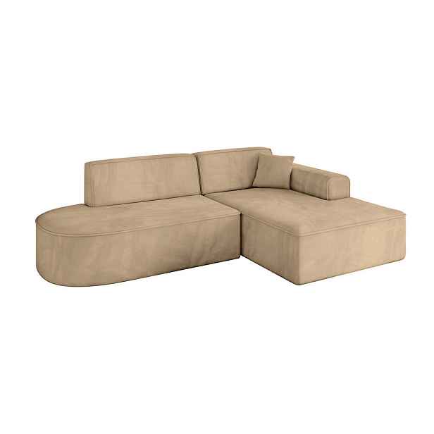 ALTDECOR ROHOVÁ SEDAČKA s otomanem, pravá IREA-L1-v3 232x165x77 Béžová Velur