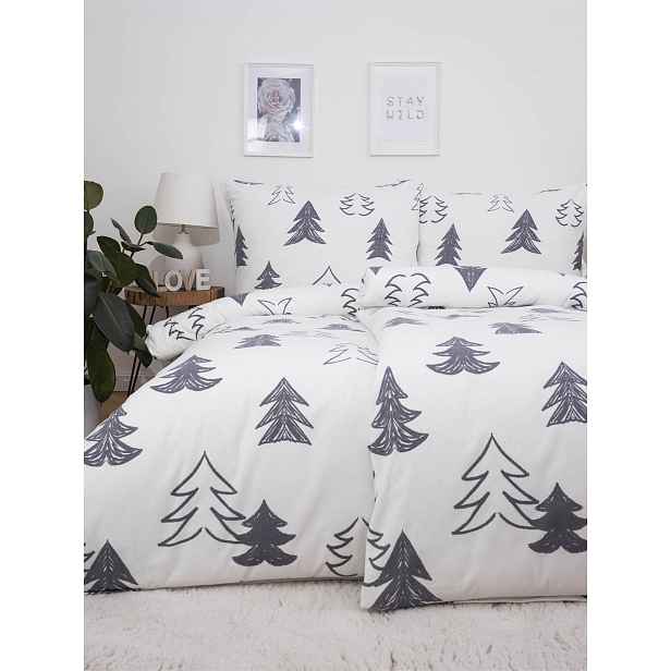 MKLuzkoviny.cz Francouzské flanelové povlečení - Stromeček - 220 × 200 cm - 70 x 90 cm