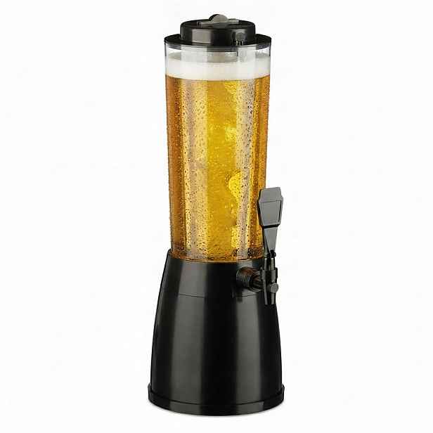 Relaxdays DÁVKOVAČ Transparentní Černá s kohoutkem zásobník na led 2,5 l
