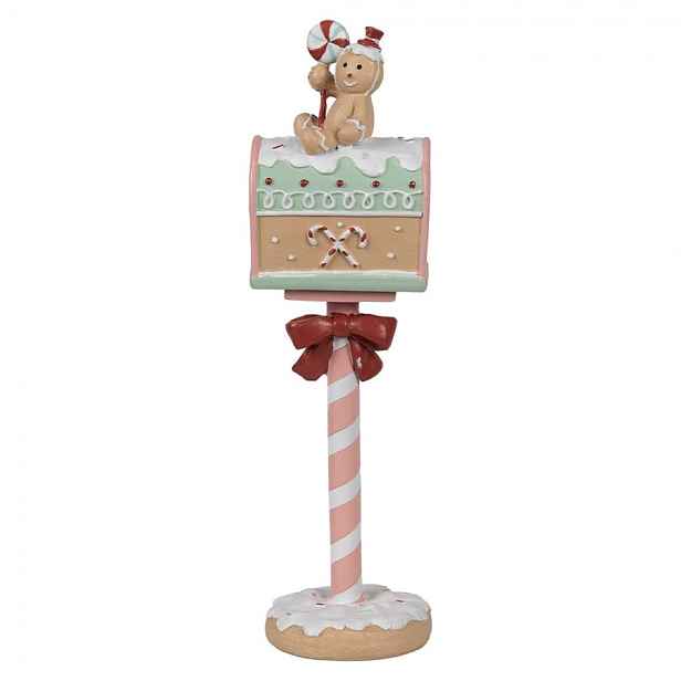 Vánoční dekorace schránka s perníčkem Gingerbread Mailbox Pastello - 11*10*36 cm Clayre & Eef