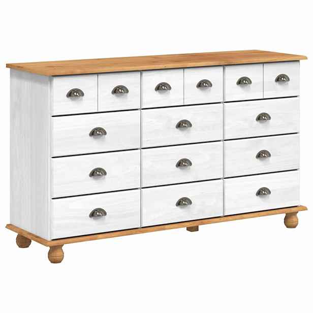vidaXL Komoda ASKIM Bílá 79 x 40 x 133,5 cm Masivní borové dřevo