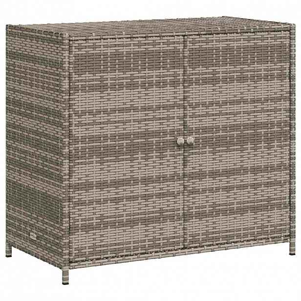 vidaXL Zahradní úložná skříň šedá 83 x 45 x 76 cm polyratan