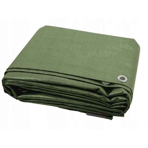 Zelená plachta 150 g 5 m x 8 m, s oky, mrazuvzdorná, voděodolná, Uv