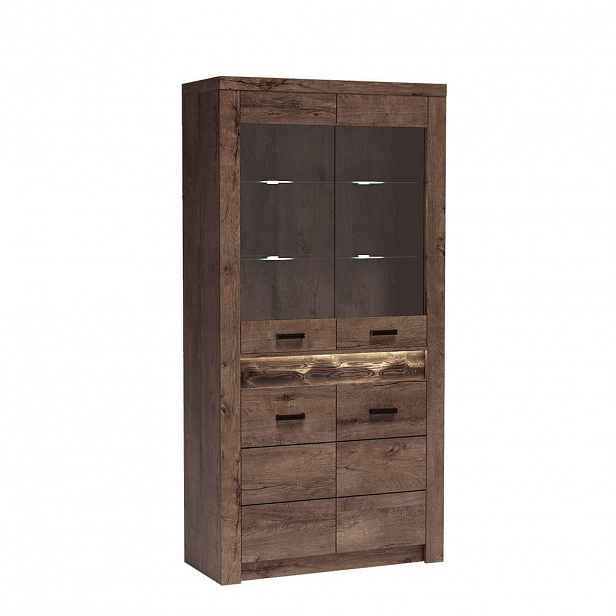 MASSENO VITRÍNA ZERI 96/192/42 cm Hnědá