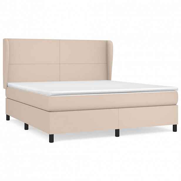 vidaXL Box spring postel s matrací cappuccino 160x200 cm umělá kůže