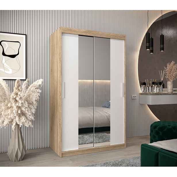 Šatní skříň Abi T1 Barva korpusu: Dub Sonoma, Rozměry: 120 cm, Dveře: Bílá