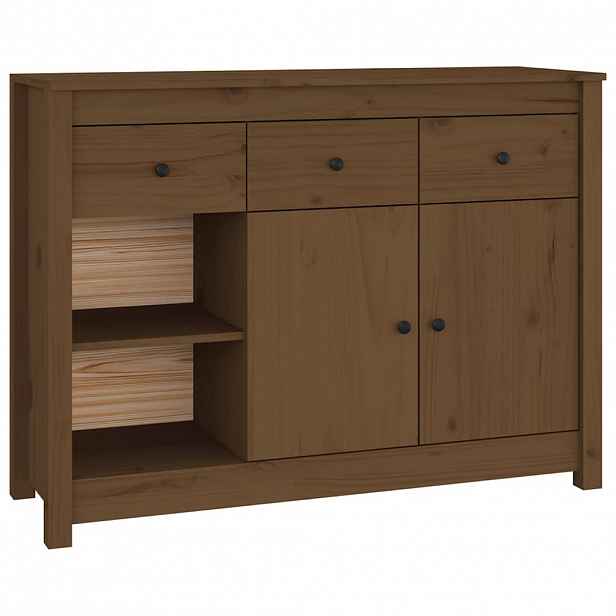 vidaXL Příborník medově hnědý 100 x 35 x 74 cm masivní borové dřevo
