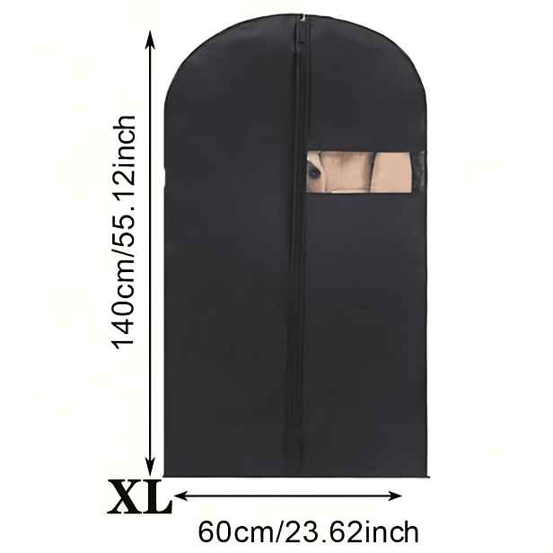 TEMU 2 ks PEVA prachotěsných obalů na oděvy, tašky na obleky a ramínka na šaty, prachotěsné obaly na zavěšení se zipem, (60 x 80/100/120/140 cm)