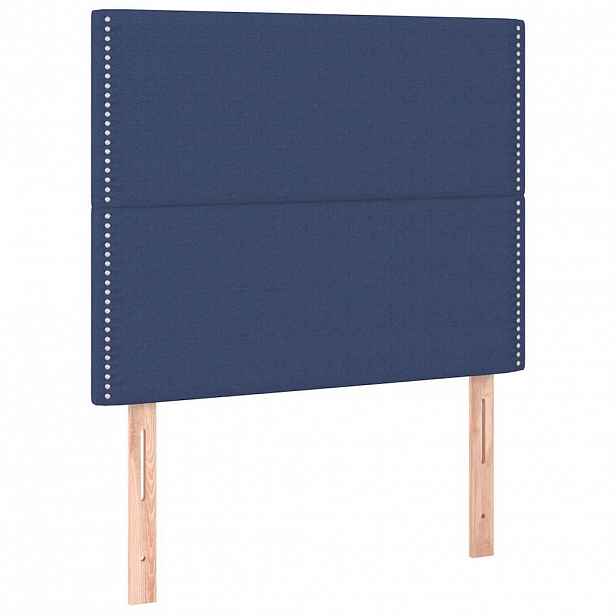 vidaXL Čelo postele modré 100x5x118/128 cm látkové