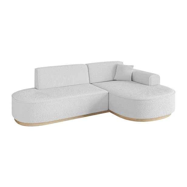 ALTDECOR ROHOVÁ SEDAČKA s otomanem, pravá MARI-L1-v1 243x171x83 Bílá Buklé