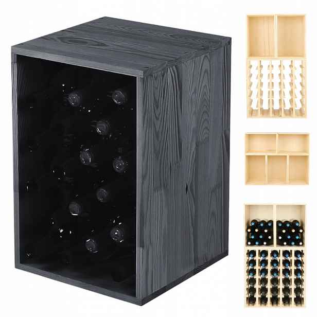 Regál na víno na lahve dřevěný stojan Modulární 45x30x30 Eko