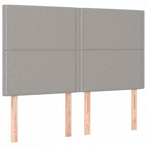 vidaXL Čelo postele světle šedé 144x5x118/128 cm látkové