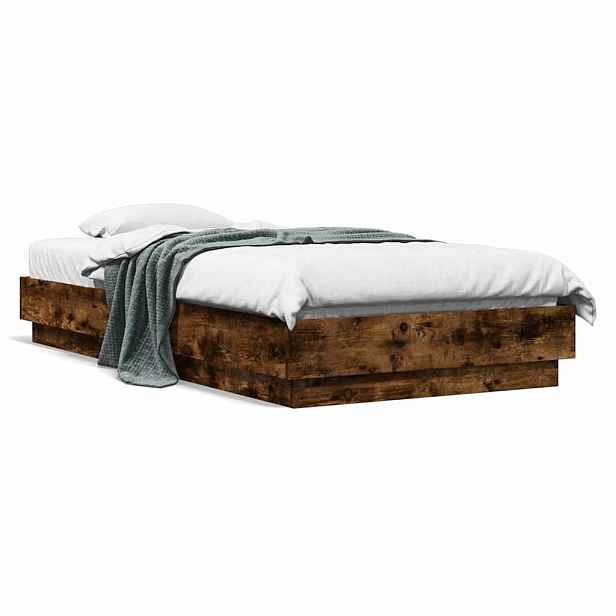 vidaXL Rám postele bez matrace kouřový dub 90x190 cm kompozitní dřevo