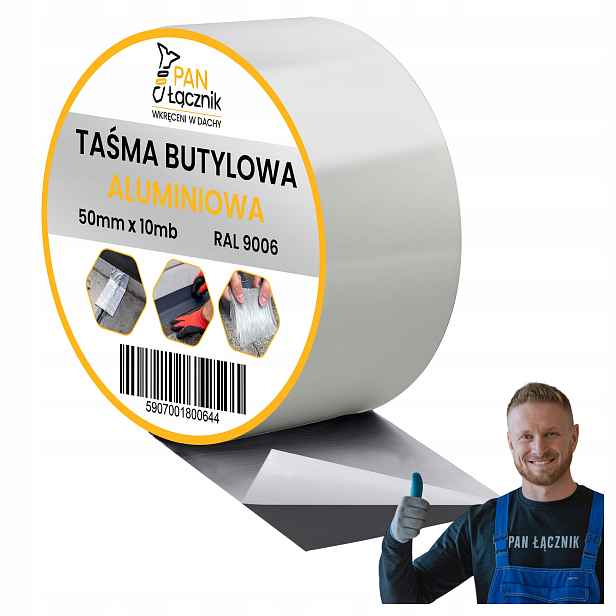 Butylová páska Dekarska hliníková 50 mm 10 m Stříbrná RAL9006 Střešní