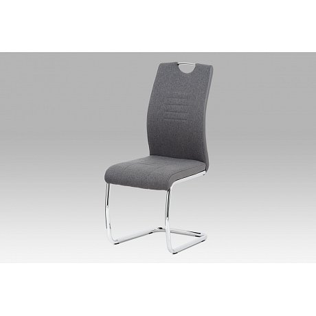 Jídelní židle GREY2, šedá látka/ekokůže/chrom