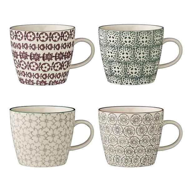 Sada 4 kameninových hrnků Bloomingville Karine Mugs