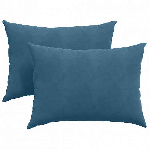 vidaXL Pohovkové polštáře 2 pcs Modrá 70 x 50 cm Žebrovaná látka