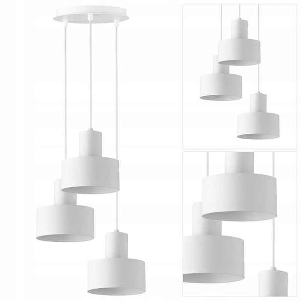 Bílá závěsná lampa Rif 3 moderní nad jídelní stůl Sigma Lighting