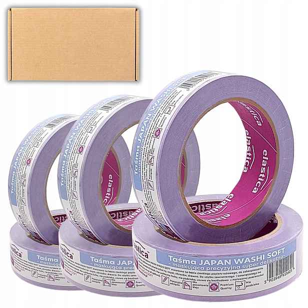 40 x Přesná Páska Pro Odříznutí Linky 30 mm x 50 m Japonská Washi Fialová