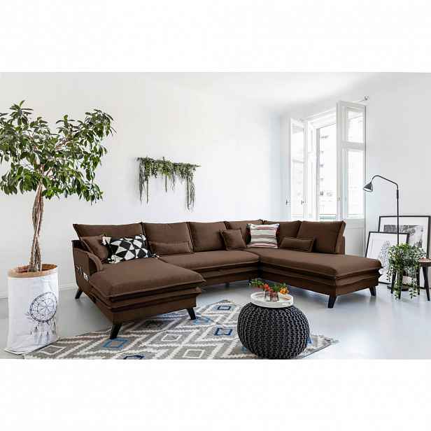 P & B SEDACÍ SOUPRAVA, textil, hnědá