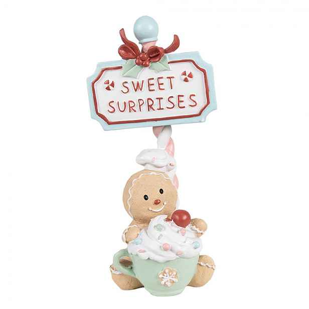 Vánoční dekorace Perníček Gingerbread Sweet Surprises Pastello - 13*10*25 cm Clayre & Eef