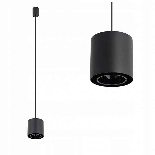 Závěsná lampa černá Point Duo stínidlo nízká tuba 11512 Nowodvorski