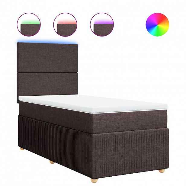 vidaXL Box spring postel s matrací tmavě hnědá 80x200 cm textil