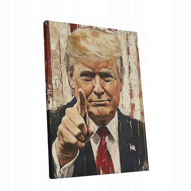 Obraz na plátně Portrét Donalda Trumpa v obývacím pokoji Trumpa dárek 60x80