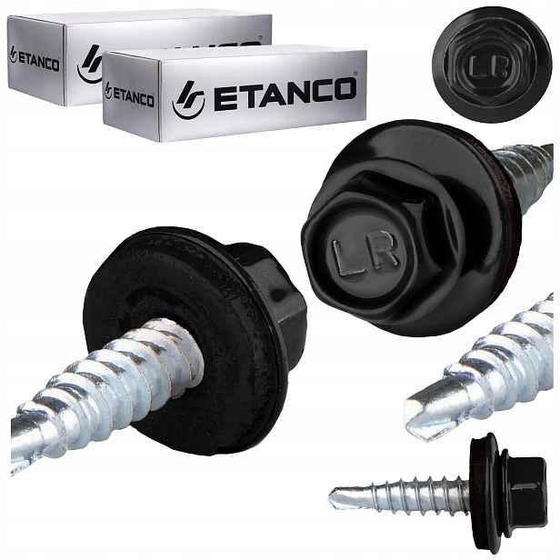 Farmářské vruty 4,8x20 mm Ral 9005 500 ks do plechu sešívačka Etanco GTO2