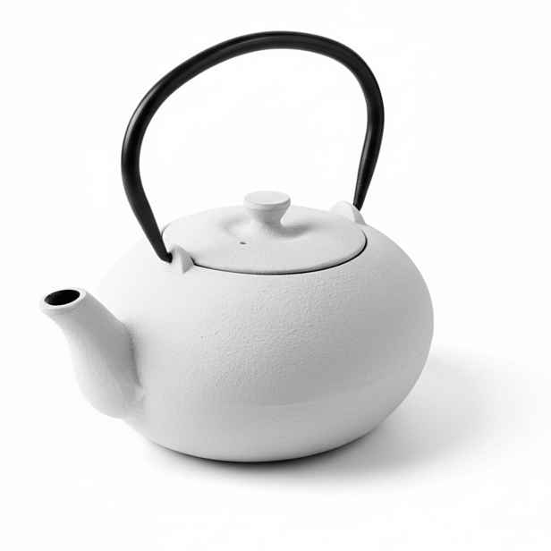 Konvice Litinová Spařovací Bílá 800 ML 18X12,5X16 CM Na Listový Čaj