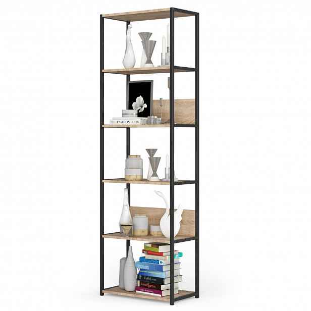 Regál 600, černá/dub sonoma