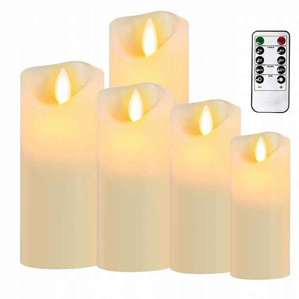 Sada Svíček, Led Vložky, 5 Ks, Svíčky S Dálkovým Ovládáním, Teplé Světlo