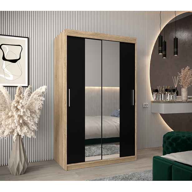 Šatní skříň Abi T1 Barva korpusu: Dub Sonoma, Rozměry: 120 cm, Dveře: Černá