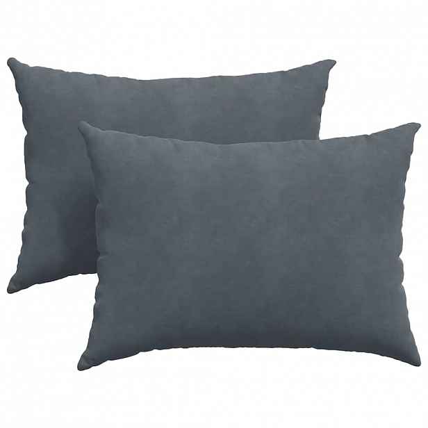 vidaXL Pohovkové polštáře 2 pcs Tmavě šedá 70 x 50 cm Žebrovaná látka