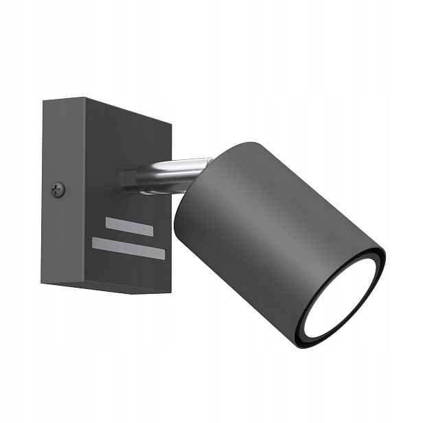 Stropní nástěnná lampa reflektorová, nastavitelná, tmavě šedý chrom Luminex