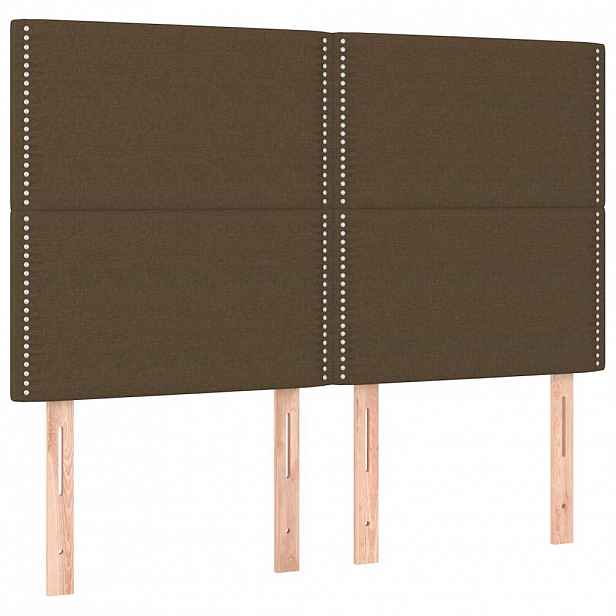 vidaXL Čelo postele tmavě hnědé 144x5x118/128 cm látkové