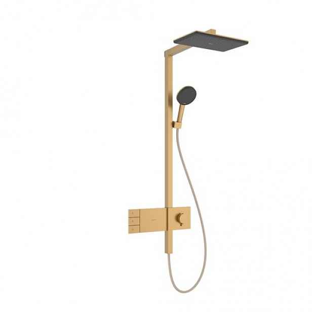 Sprchový systém Hansgrohe Raindance Alive Q s termostatickou baterií kartáčovaný bronz 24590140