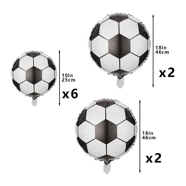 TEMU Fotbalová událost 2026, 10 ks 4D fotbalový fóliový balónek, fotbalový héliový balónek v palcích pro dekoraci na fotbalovou narozeninovou párty
