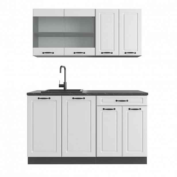 Vicco JEDNOTKOVÁ KUCHYNĚ R-Line Bílý venkovský dům 140 cm , PD Antracit