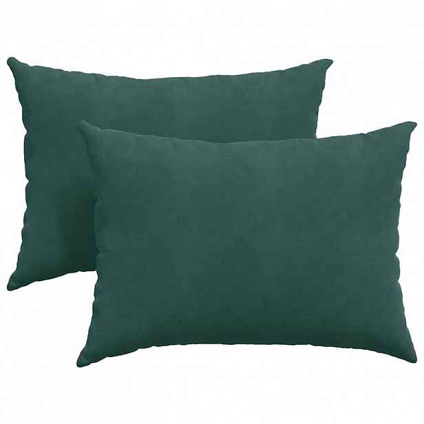 vidaXL Pohovkové polštáře 2 pcs Tmavě zelená 70 x 50 cm