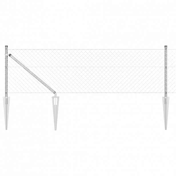 vidaXL Řetězová plotová konstrukce s hroty 10 x 0,6 m Pozinkovaná ocel