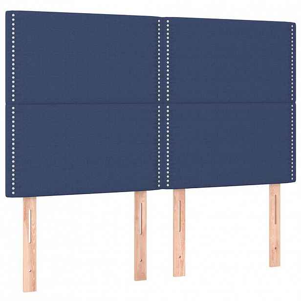 vidaXL Čelo postele modré 144x5x118/128 cm látkové