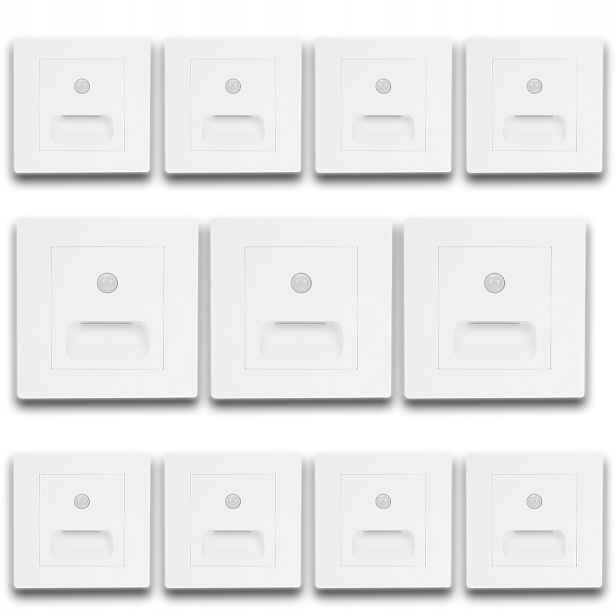 11 X Bílá Led Lampa Schodišťové Osvětlení Senzor Soumraku Pohybu