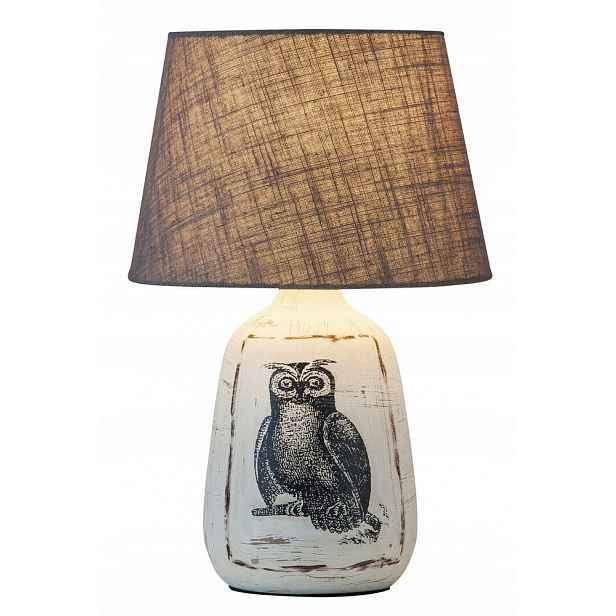 Bílá stolní lampa Dora vintage do pracovny v retro stylu Rabalux
