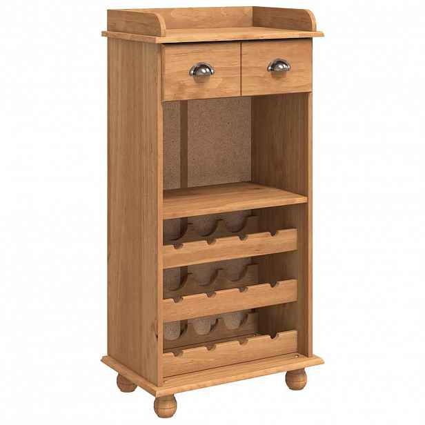 vidaXL Skříň na víno ASKIM Medový vosk 57 x 37 x 114 cm