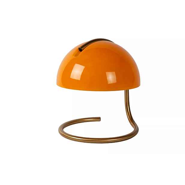 Stolní lampa kulatá oranžová zlatá E27 Cato Lucide