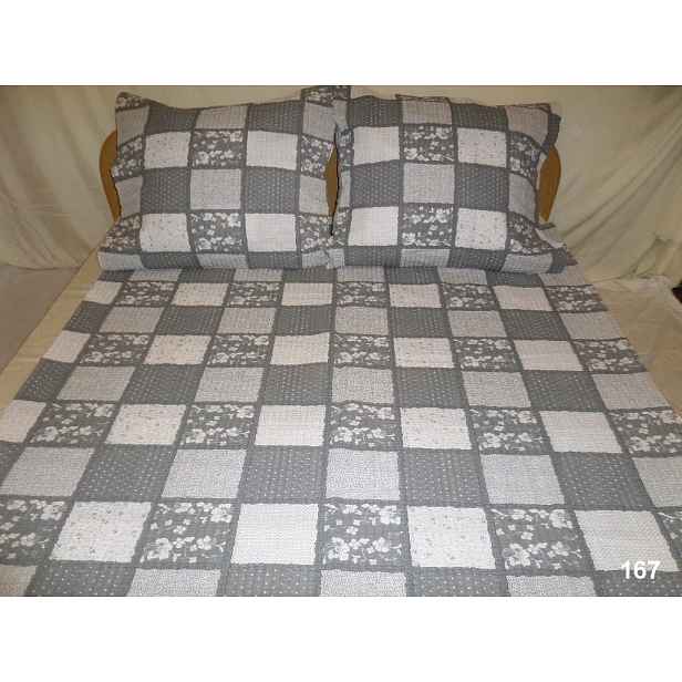 Povlečení 160x200 Pačlánek volánek šedá bílá na zip