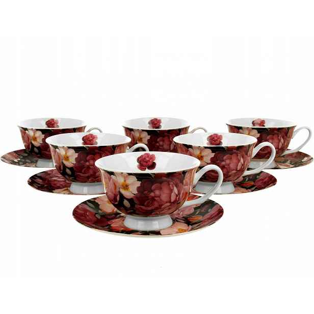 Šálky z porcelánu Spring Roses Black