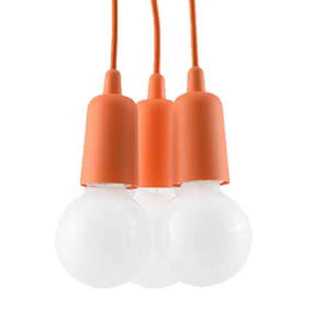 Sollux Diego 3 oranžový lustr E27 IP20